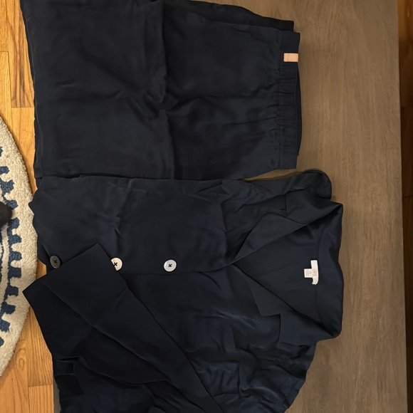 EUC Lunya Washable Silk Long-Sleeve Pant Set (Deep Blue) - Picture 3 of 4